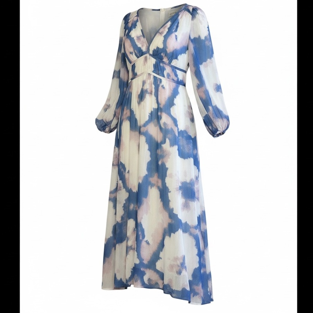 Gingham & Heels Elegant Blue and Pink Women's Dress